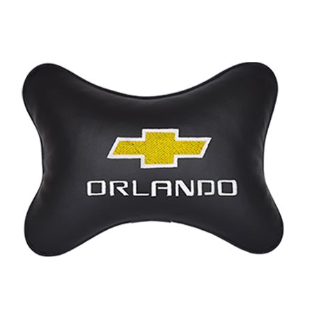 Подушка на подголовник экокожа Black c логотипом автомобиля CHEVROLET Orlando