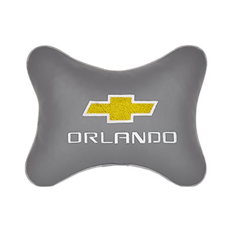 Подушка на подголовник экокожа L.Grey c логотипом автомобиля CHEVROLET Orlando