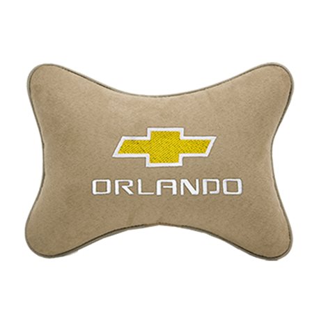 Подушка на подголовник алькантара Beige c логотипом автомобиля CHEVROLET Orlando