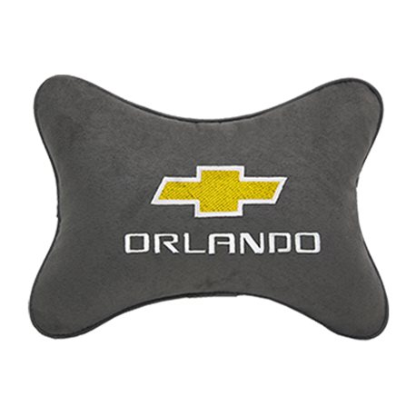 Подушка на подголовник алькантара D.Grey c логотипом автомобиля CHEVROLET Orlando