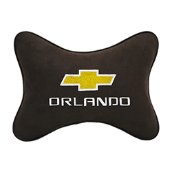 Подушка на подголовник алькантара Coffee c логотипом автомобиля CHEVROLET Orlando