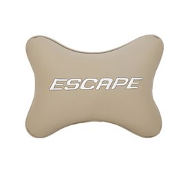 Подушка на подголовник экокожа Beige с логотипом автомобиля FORD Escape