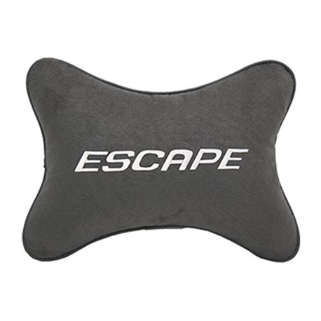 Подушка на подголовник алькантара D.Grey с логотипом автомобиля FORD Escape