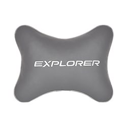 Подушка на подголовник экокожа L.Grey с логотипом автомобиля FORD Explorer