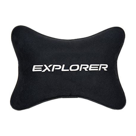 Подушка на подголовник алькантара Black с логотипом автомобиля FORD Explorer