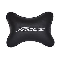 Подушка на подголовник экокожа Black с логотипом автомобиля FORD Focus