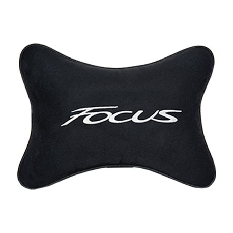 Подушка на подголовник алькантара Black с логотипом автомобиля FORD Focus