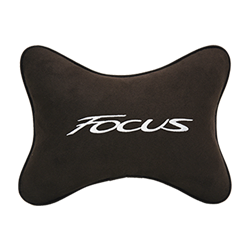 Подушка на подголовник алькантара Coffee с логотипом автомобиля FORD Focus
