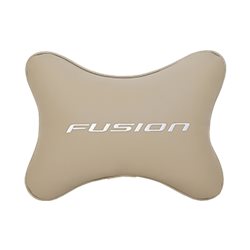 Подушка на подголовник экокожа Beige с логотипом автомобиля FORD Fusion