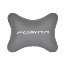 Подушка на подголовник экокожа L.Grey с логотипом автомобиля FORD Fusion