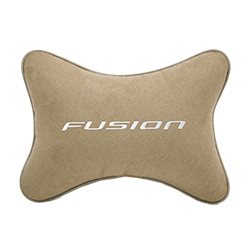 Подушка на подголовник алькантара Beige с логотипом автомобиля FORD Fusion