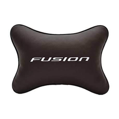 Подушка на подголовник экокожа Coffee с логотипом автомобиля FORD Fusion
