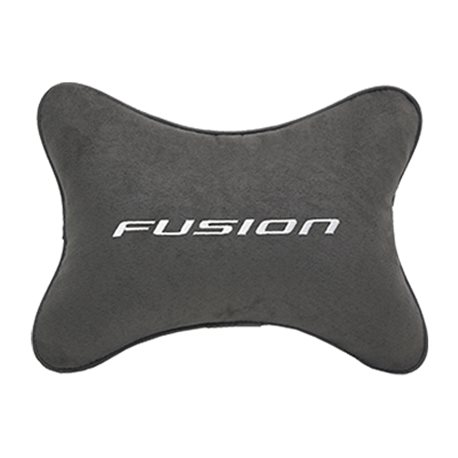 Подушка на подголовник алькантара D.Grey с логотипом автомобиля FORD Fusion