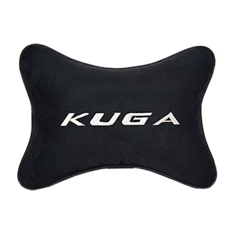 Подушка на подголовник алькантара Black с логотипом автомобиля FORD Kuga