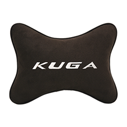 Подушка на подголовник алькантара Coffee с логотипом автомобиля FORD Kuga