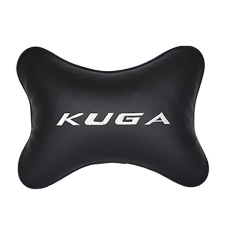 Подушка на подголовник экокожа Black с логотипом автомобиля FORD Kuga