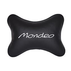 Подушка на подголовник экокожа Black с логотипом автомобиля FORD Mondeo
