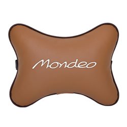 Подушка на подголовник экокожа Fox с логотипом автомобиля FORD Mondeo