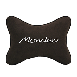 Подушка на подголовник алькантара Coffee с логотипом автомобиля FORD Mondeo