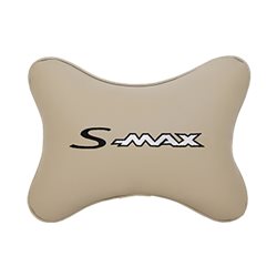 Подушка на подголовник экокожа Beige с логотипом автомобиля FORD S-Max