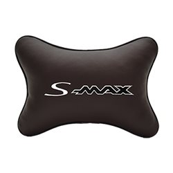 Подушка на подголовник экокожа Coffee с логотипом автомобиля FORD S-Max
