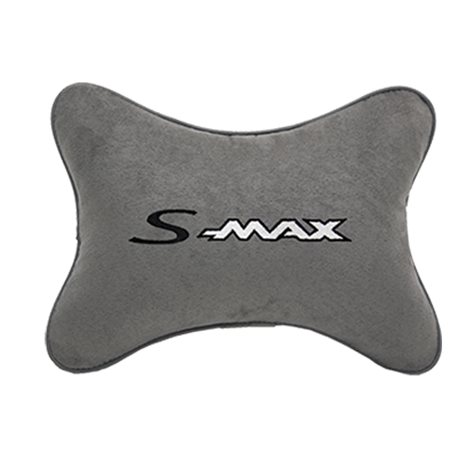 Подушка на подголовник алькантара L.Grey с логотипом автомобиля FORD S-Max