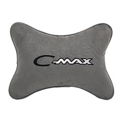 Подушка на подголовник алькантара L.Grey с логотипом автомобиля FORD C-Max