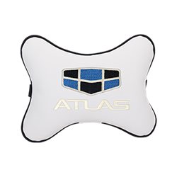 Подушка на подголовник экокожа Milk с логотипом автомобиля GEELY Atlas