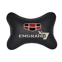 Подушка на подголовник экокожа Black Emgrand X7