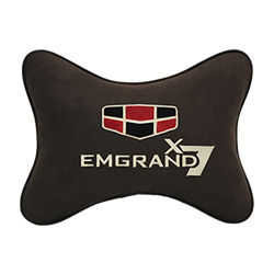 Подушка на подголовник алькантара Coffee с логотипом автомобиля GEELY EMGRAND X7