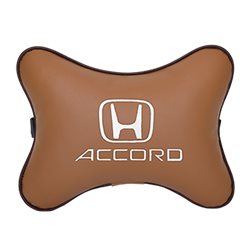 Подушка на подголовник экокожа Fox с логотипом автомобиля HONDA Accord