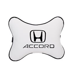 Подушка на подголовник экокожа Milk с логотипом автомобиля HONDA Accord