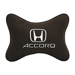 Подушка на подголовник алькантара Coffee с логотипом автомобиля HONDA Accord