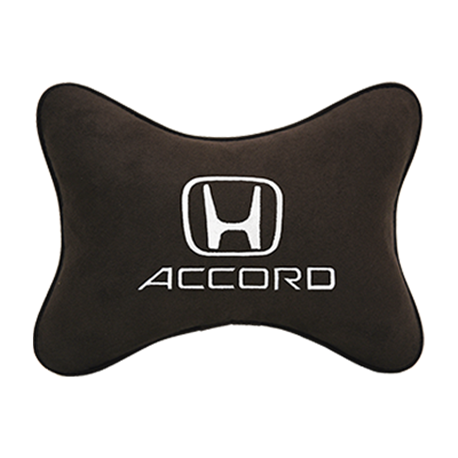 Подушка на подголовник алькантара Coffee с логотипом автомобиля HONDA Accord
