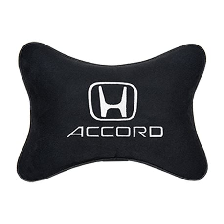 Подушка на подголовник алькантара Black с логотипом автомобиля HONDA Accord