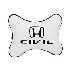 Подушка на подголовник экокожа Milk с логотипом автомобиля HONDA Civic