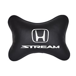 Подушка на подголовник экокожа Black с логотипом автомобиля HONDA Stream