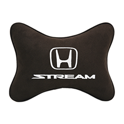 Подушка на подголовник алькантара Coffee с логотипом автомобиля HONDA Stream