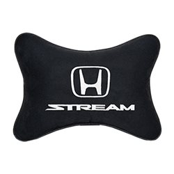 Подушка на подголовник алькантара Black с логотипом автомобиля HONDA Stream