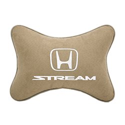 Подушка на подголовник алькантара Beige с логотипом автомобиля HONDA Stream