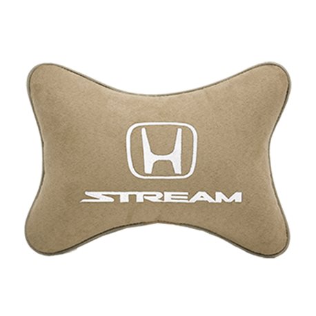 Подушка на подголовник алькантара Beige с логотипом автомобиля HONDA Stream