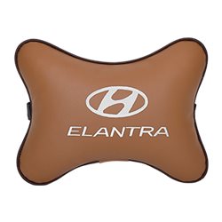 Подушка на подголовник экокожа Fox c логотипом автомобиля Hyundai Elantra