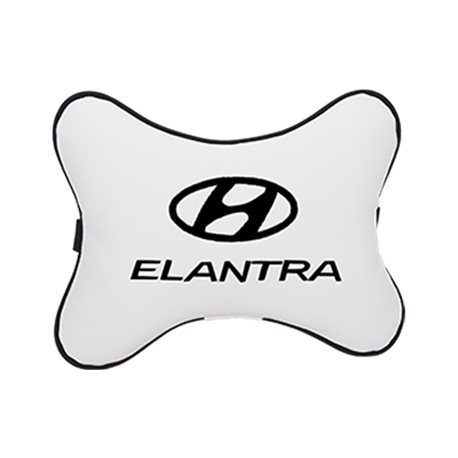 Подушка на подголовник экокожа Milk c логотипом автомобиля Hyundai Elantra