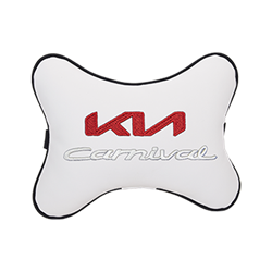 Подушка на подголовник экокожа Milk с логотипом автомобиля KIA Carnival