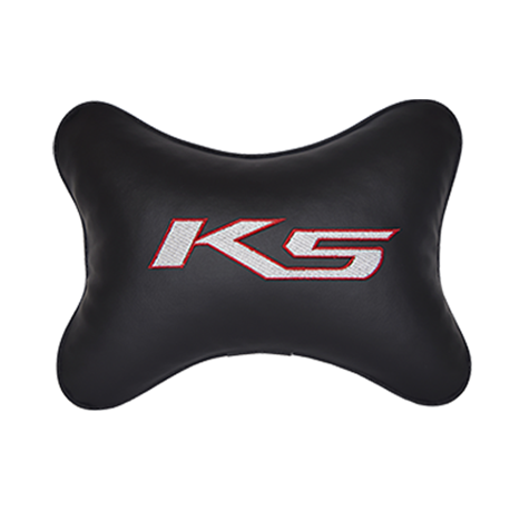 Подушка на подголовник экокожа Black с логотипом автомобиля KIA K5