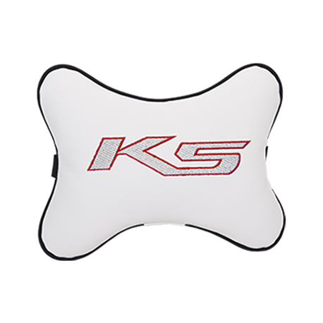 Подушка на подголовник экокожа Milk с логотипом автомобиля KIA K5