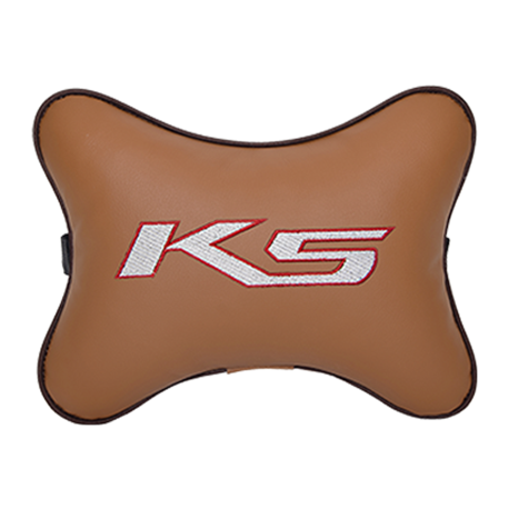 Подушка на подголовник экокожа Fox с логотипом автомобиля KIA K5