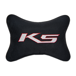 Подушка на подголовник алькантара Black с логотипом автомобиля KIA K5