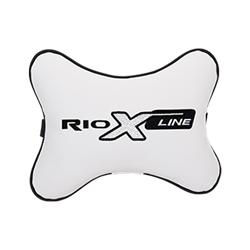 Подушка на подголовник экокожа Milk с логотипом автомобиля KIA Rio X-Line