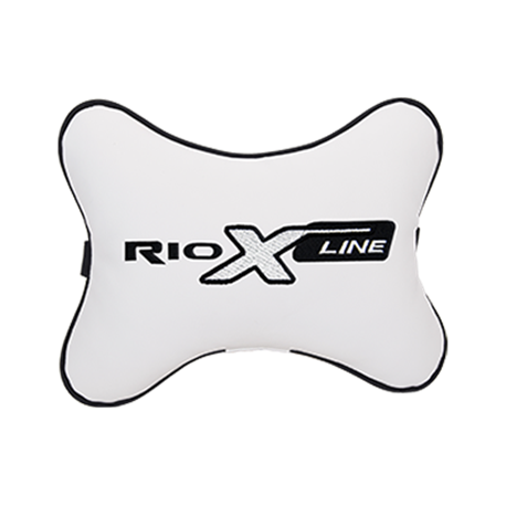 Подушка на подголовник экокожа Milk с логотипом автомобиля KIA Rio X-Line
